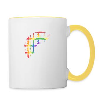 Skull Proud Ally LGBTQ Pride Lesbian Gay Dare to - Contrasting Mug - white/yellow - Right
