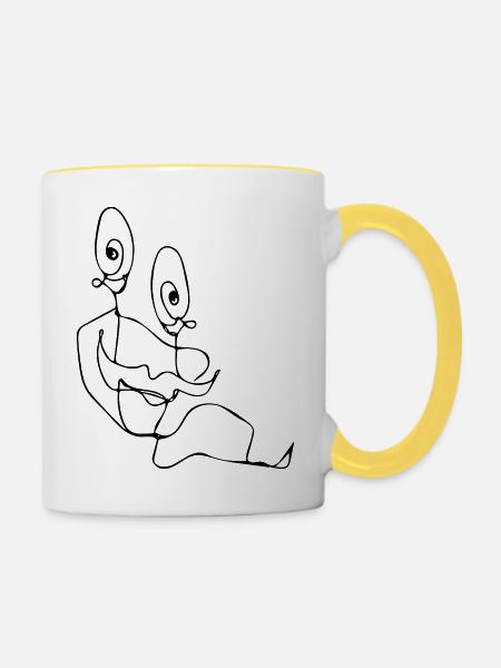 Schleimig - Tasse zweifarbig - Weiß/Gelb