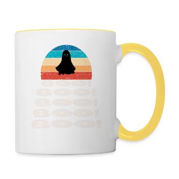 Retro vintage Sunset Halloween Geisterstun - Tasse zweifarbig - Weiß/Gelb - Rechts