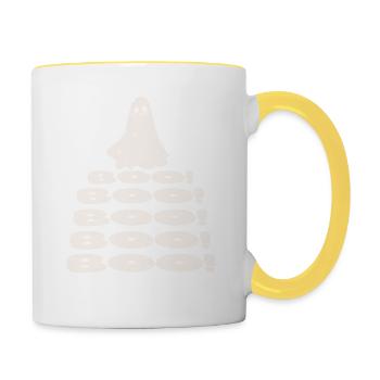 Halloween Geist vintage - Tasse zweifarbig - Weiß/Gelb - Rechts