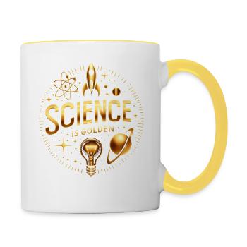 Science Is Golden - Contrasting Mug - white/yellow - Right