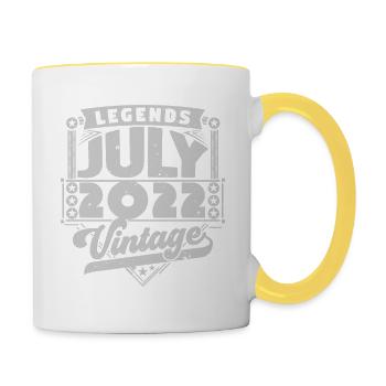 Vintage Birthday July 2022 Gift, July. - Contrasting Mug - white/yellow - Right
