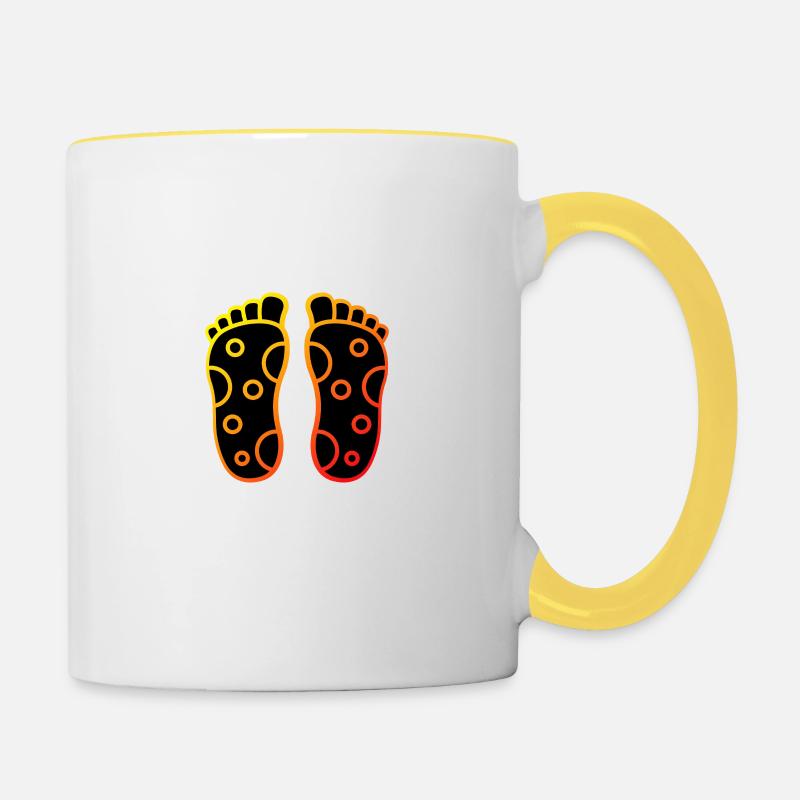 Réflexologue le seul le vrai méfiez vous - Mug contrasté - blanc/jaune