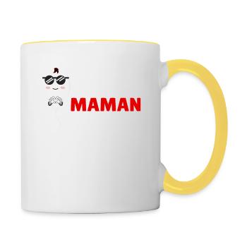 Merci maman de ne pas nous avoir avalé - Mug contrasté - blanc/jaune - Droite