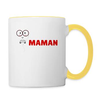 Merci maman de ne pas nous avoir avalé - Mug contrasté - blanc/jaune - Droite