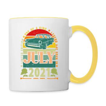 July 2021 birthday gift. July 2021. - Contrasting Mug - white/yellow - Right