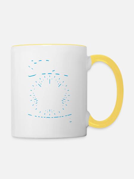Stay Pawsitive Lustiger Hund Pfotenabdruck Tierliebhaber - Tasse zweifarbig - Weiß/Gelb