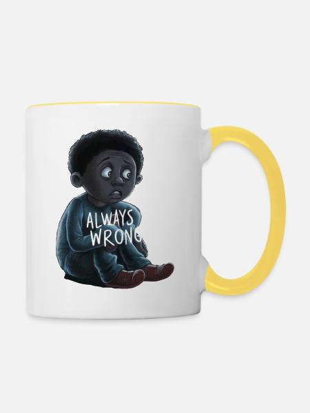 IHRE SCHLIMMSTEN ÄNGSTE, IMMER FALSCH - Tasse zweifarbig - Weiß/Gelb