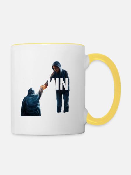 SEI FREUNDLICH - Tasse zweifarbig - Weiß/Gelb