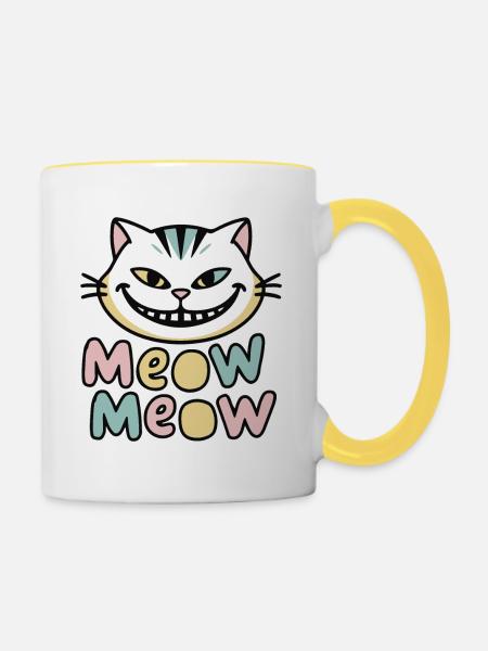 MIAOU MIAOU - Mug contrasté - blanc/jaune