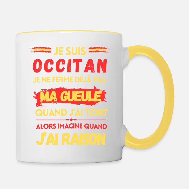 JE SUIS OCCITAN... - Mug contrasté - blanc/jaune