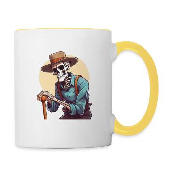 RENTNER Job den keiner überlebt - Tasse zweifarbig - Weiß/Gelb - Rechts