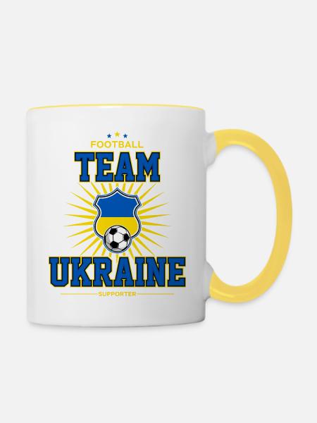 Ukraine - Tasse zweifarbig - Weiß/Gelb