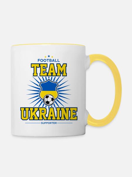 Ukraine - Tasse zweifarbig - Weiß/Gelb
