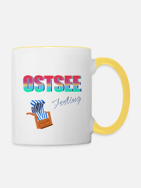 Ostsee Feeling - Tasse zweifarbig - Weiß/Gelb