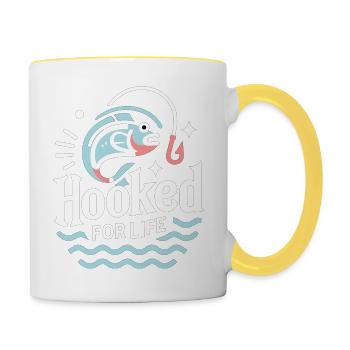 Fürs Leben gezeichnet - Tasse zweifarbig - Weiß/Gelb - Rechts