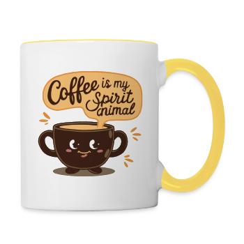 COFFEE IS MY SPIRIT ANIMAL - Contrasting Mug - white/yellow - Right