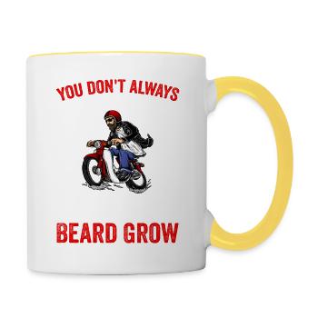 Motorcycle Beard Biker Full Beard Bike Rocker - Mug contrasté - blanc/jaune - Droite
