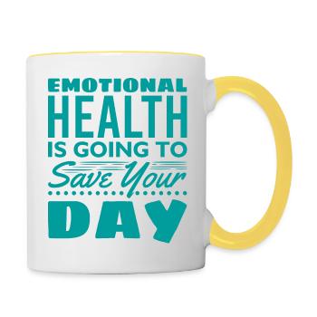 Santé émotionnelle - Mug contrasté - blanc/jaune - Droite