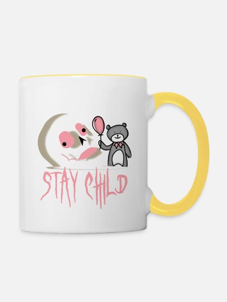 Mädchenhaft bleib kindlich - Tasse zweifarbig - Weiß/Gelb