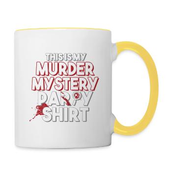 Murder Mystery Dinner Spielt Das Opfer - Tasse zweifarbig - Weiß/Gelb - Rechts