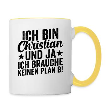 First name Chris Christian - Contrasting Mug - white/yellow - Right
