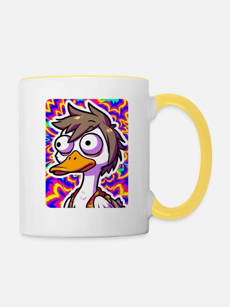Trippy Goose - Tasse zweifarbig - Weiß/Gelb