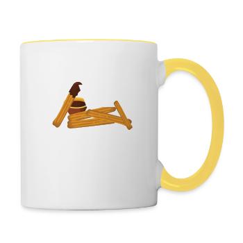Ich Gebe Keinen Churro - Tasse zweifarbig - Weiß/Gelb - Rechts