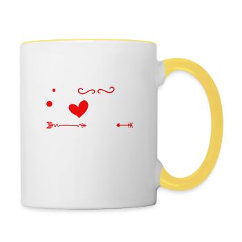 This headmistress loves her school - Contrasting Mug - white/yellow - Right