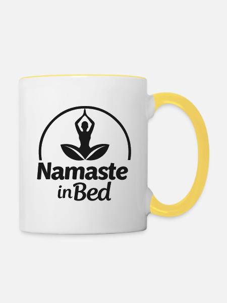 NAMASTE IM BETT - Tasse zweifarbig - Weiß/Gelb