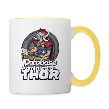Viking Databaseadministra-thor Nerdy - Tasse zweifarbig - Weiß/Gelb - Rechts