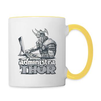 Viking Databaseadministra-thor Nerdy - Contrasting Mug - white/yellow - Right