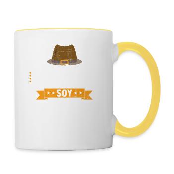 Ich bin nicht im Ruhestand, ich bin ein berufstätiger Großvater - Tasse zweifarbig - Weiß/Gelb - Rechts