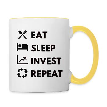 Shares Investment Stock Market Stock Market Share Prices - Contrasting Mug - white/yellow - Right