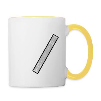 Flugplatz EDXJ Design mit Namen und Koordinaten - Tasse zweifarbig - Weiß/Gelb - Rechts