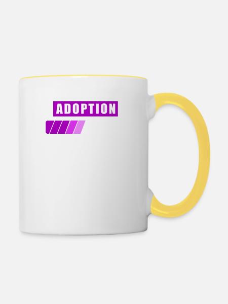Adoption Laden - Tasse zweifarbig - Weiß/Gelb