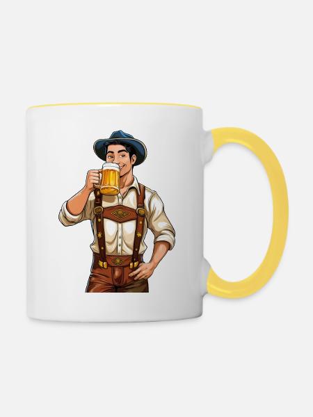 MANN BIERKRUG - Tasse zweifarbig - Weiß/Gelb