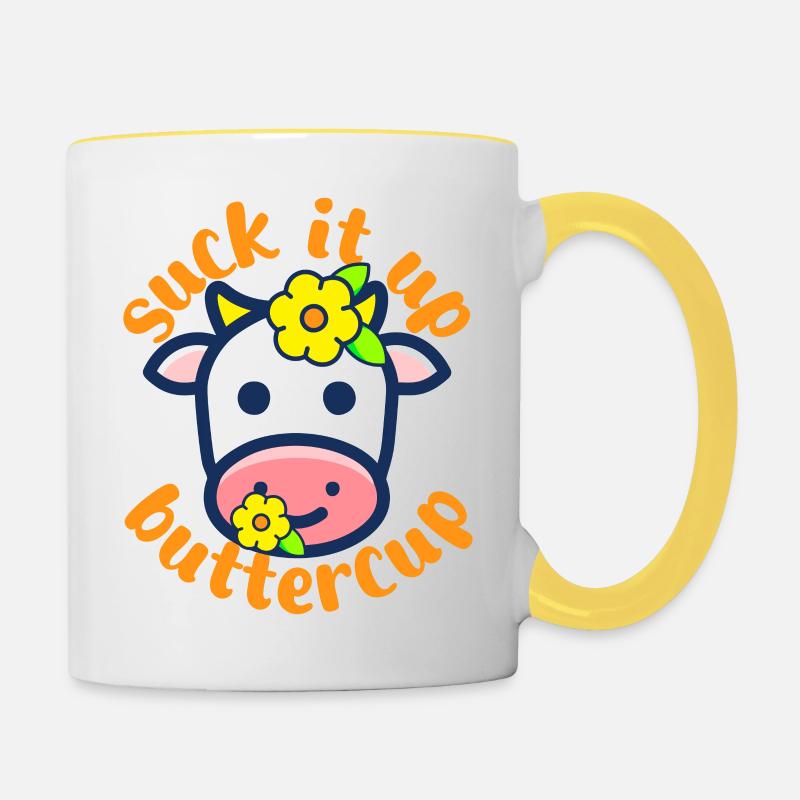 Suck it up Buttercup - Contrasting Mug - white/yellow