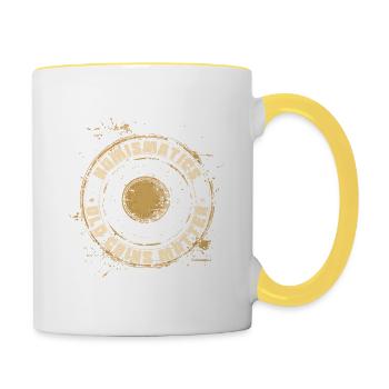 Münzsammler-definition Numismatik - Tasse zweifarbig - Weiß/Gelb - Rechts