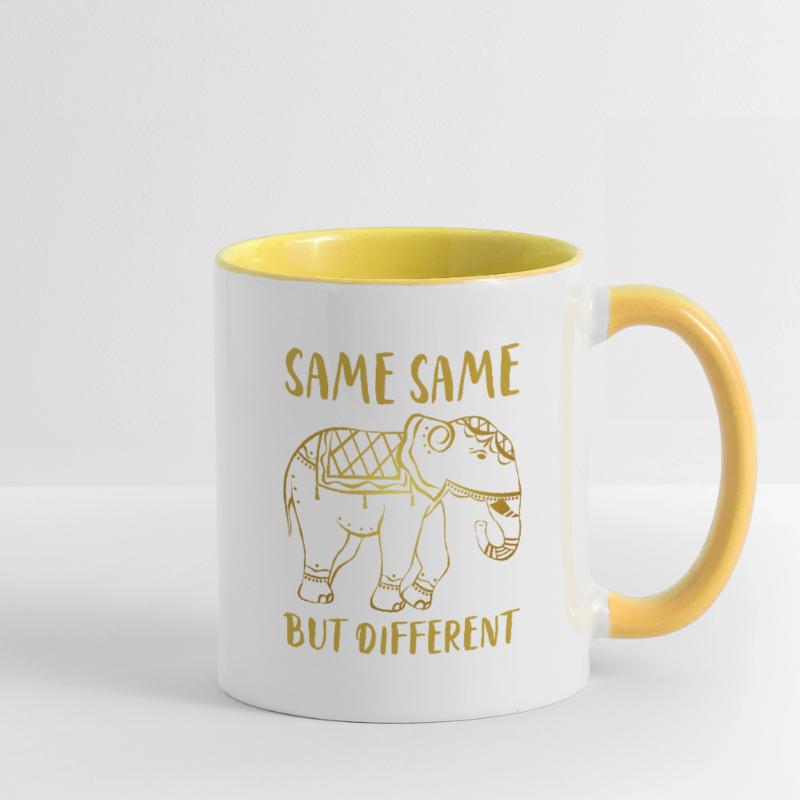Goldener Elefant "Same Same but different" Tasse zweifarbig
