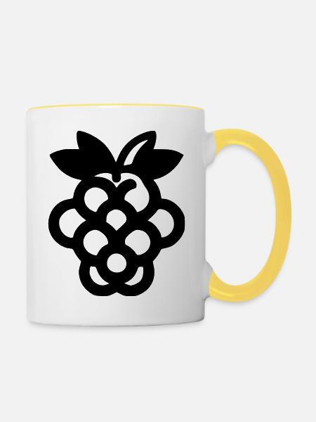 Trauben - Tasse zweifarbig - Weiß/Gelb