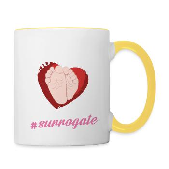 Je fais juste du babysitting pendant 9 mois Design - Mug contrasté - blanc/jaune - Droite