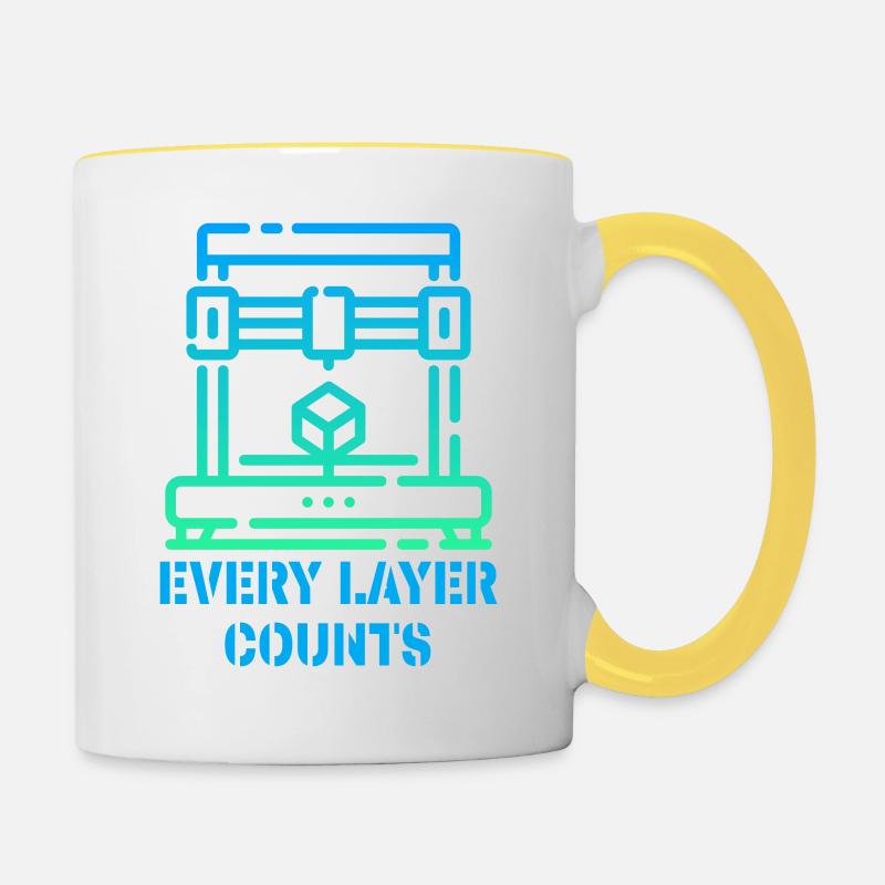 Every Layer Counts 3d Printer - Contrasting Mug - white/yellow