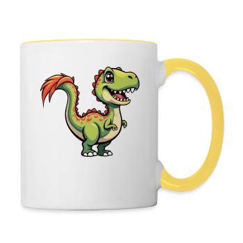DINO - Mug contrasté - blanc/jaune - Droite