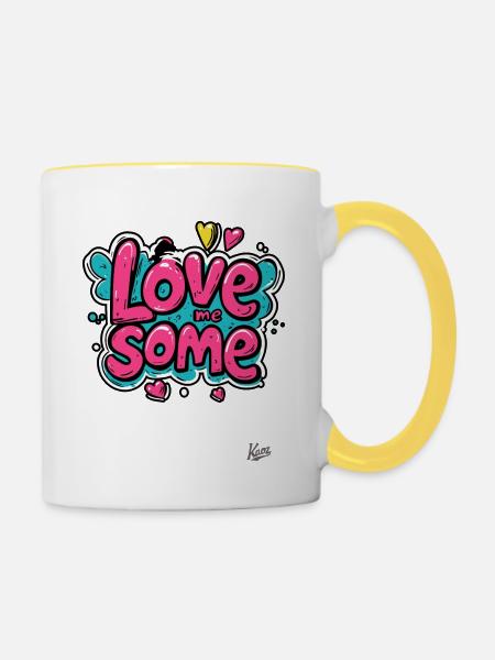 Liebe mich das - Tasse zweifarbig - Weiß/Gelb