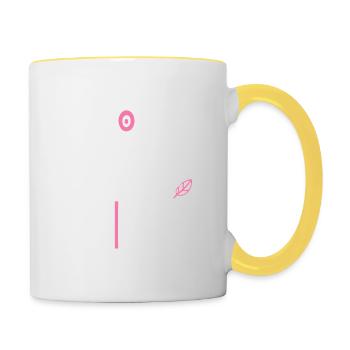 Mach dir keine Sorgen, sei pink! - Tasse zweifarbig - Weiß/Gelb - Rechts