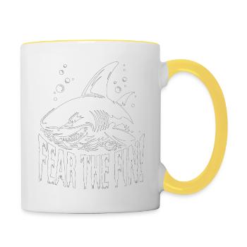 REQUIN, PEUR DE L’AILERON - Mug contrasté - blanc/jaune - Droite