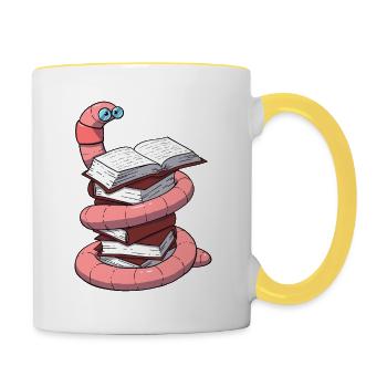 Bookworm - Contrasting Mug - white/yellow - Right