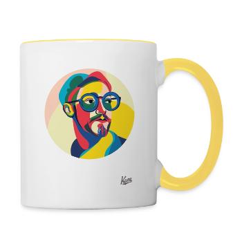 Contemporary Art by a Modern Man - Contrasting Mug - white/yellow - Right