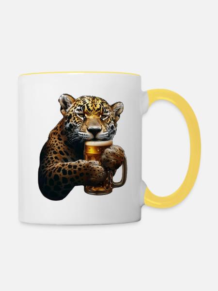 Jaguar - Tasse zweifarbig - Weiß/Gelb
